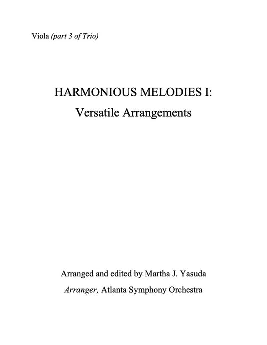132D Harmonious Melodies I: Versatile Arrangements - 3rd Viola Part