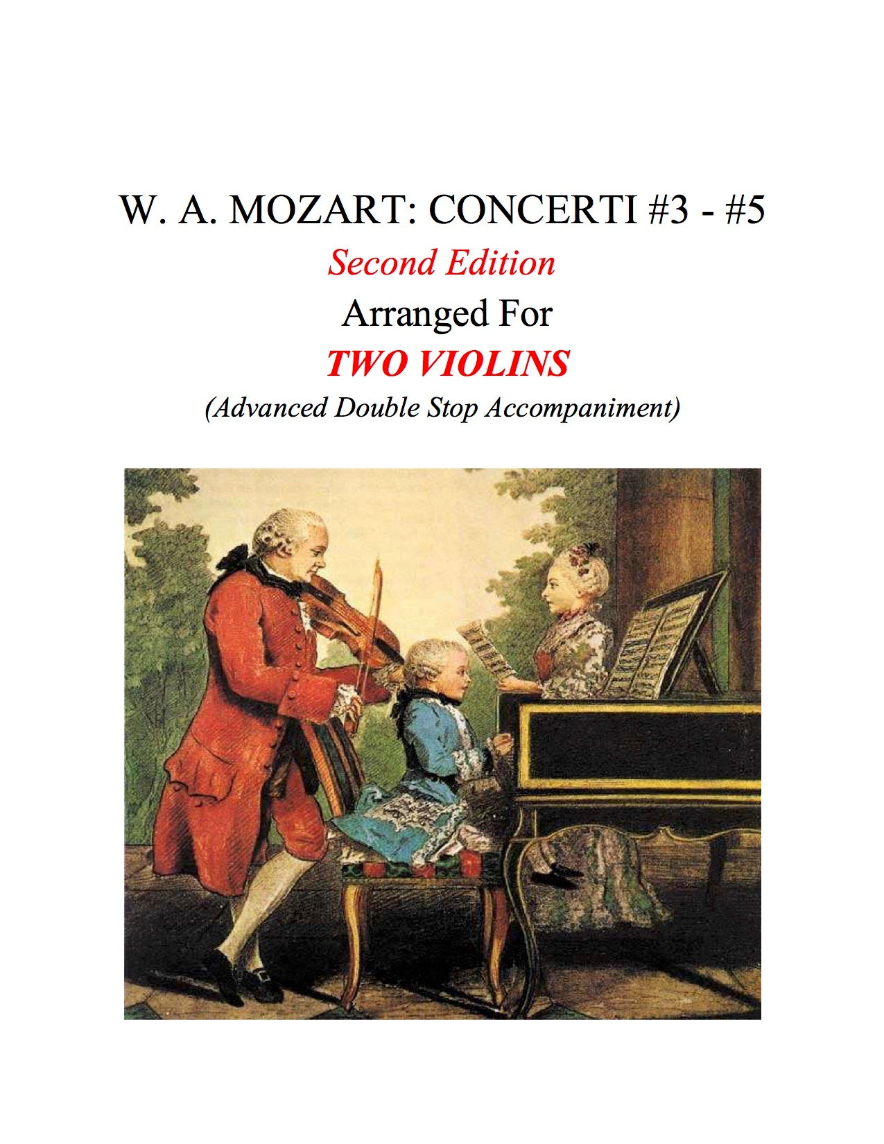 060B - W. A. MOZART: CONCERTI #3-#5: Second Edition (Double Stop Acc. with Digital Score)